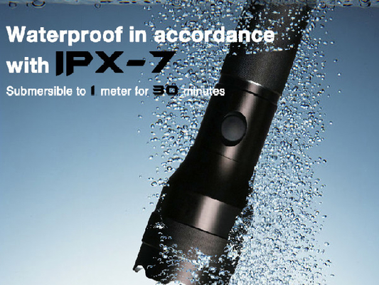 Brightest Cree Xml T6 LED Security Flashlight Waterproof IPX7 For Police