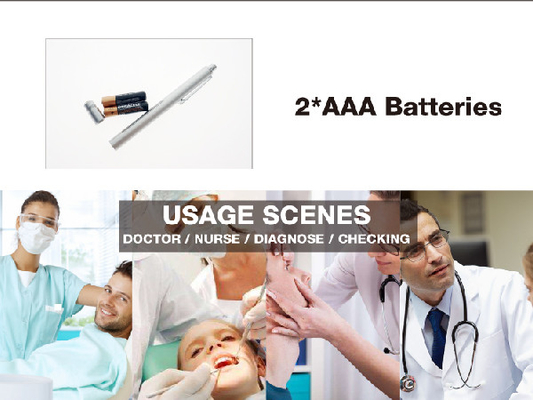 doctor pen 2*AAA batteries tail switch warm light diagnose pocket flashlight for doctor