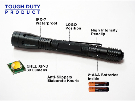 Tactical Pen Outdoor LED Flashlight IPX7 Water Resistance 0.8W Output Power