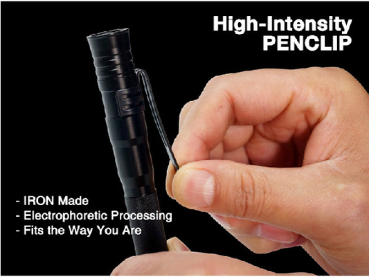 Working hand size protable mini Incredible 130 Lumens 2AAA Batteries Flashlight with Penclip