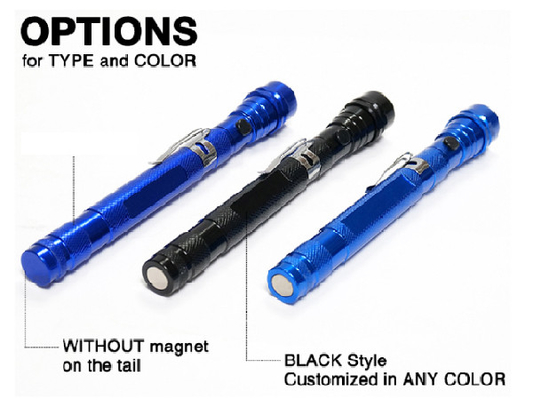 Extendable Telescopic Magnetic Led Flashlight 38cm Aluminum Alloy Material