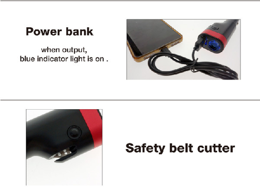Rechargeable Thumb Switch Emergency LED Flashlight 1W Car Plug Charging