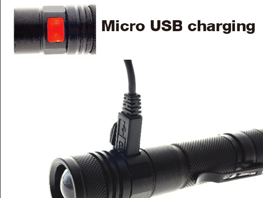 Portable Rechargeable EDC LED Flashlight Compact Glow With Micro USB Charging