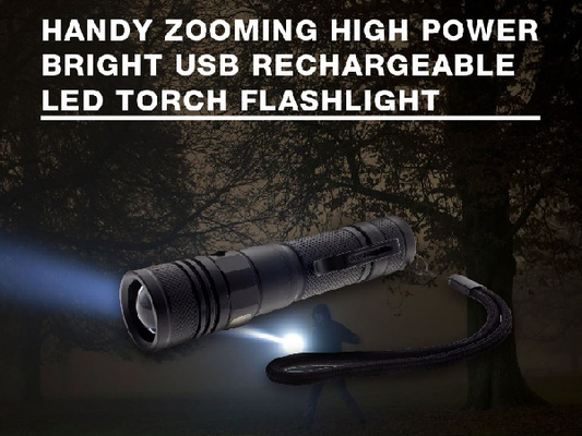 Portable Rechargeable EDC LED Flashlight Compact Glow With Micro USB Charging