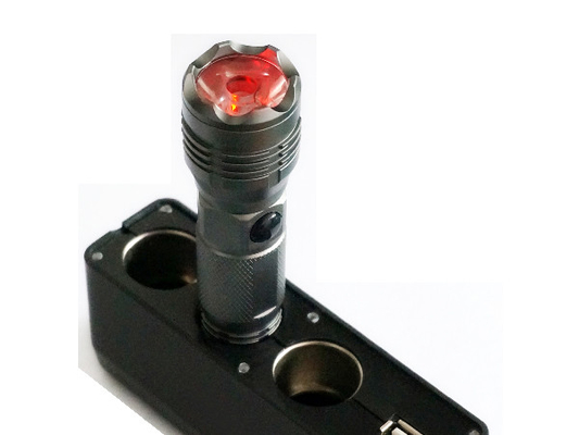 Red / Silver Starlite EDC LED Flashlight Rechargeable Type Push Button Switch