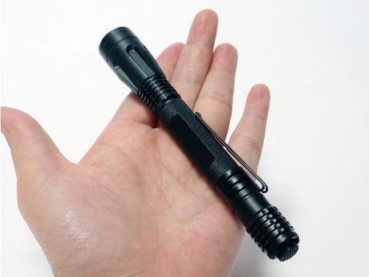 Engraved Aluminum Alloy 2AAA Tactical Pen Flashlight Flat Lens Type