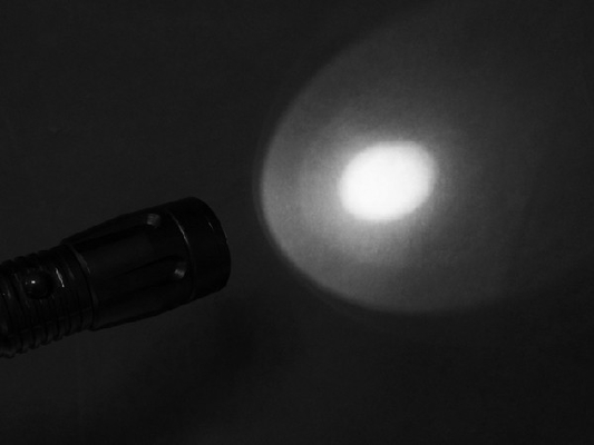 Black Color Led Electric Torch , Self Defence Led Flashlight Industrial Design
