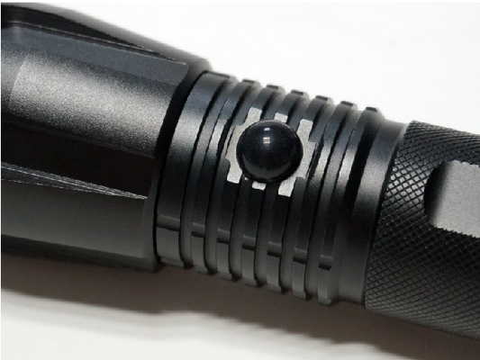 Black Color Led Electric Torch , Self Defence Led Flashlight Industrial Design