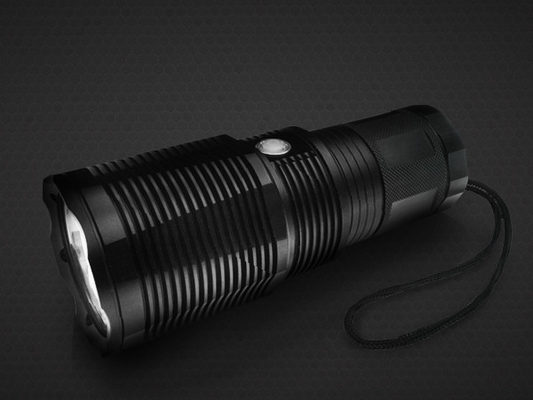 Heat Sink Rechargeable LED Security Flashlight 3000lm Waterproof 30W Power