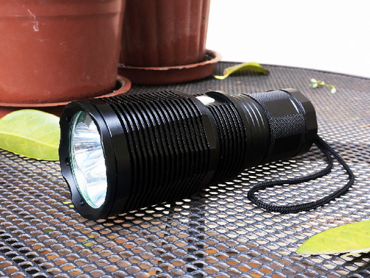 3000 Lumen Outdoor LED Flashlight IPX7 Waterproof 6400K With Hand Strap