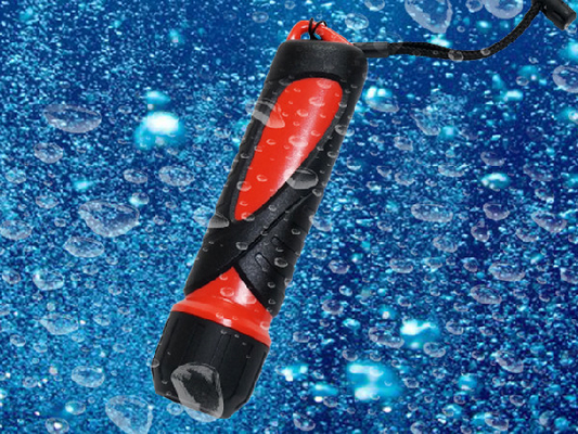 IPX8 Waterproof Led Diving Flashlight , 4AA Battery 10m Scuba Diving Flashlight