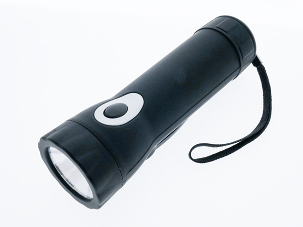 0.5W LED Dynamo Hand Crank Flashlight Touch Black Color Illumination Function