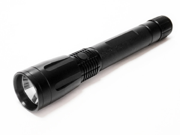 Zoom Head Black Law Enforcement Flashlight 10W 6400K Color Temperature