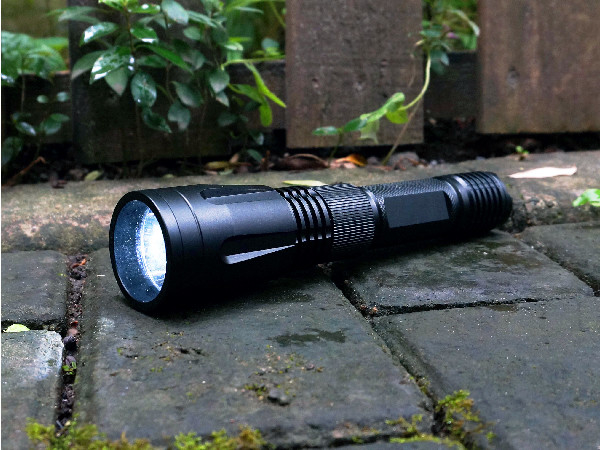 Self Defense Rechargeable LED Flashlight IPX7 Military Grade Black Color